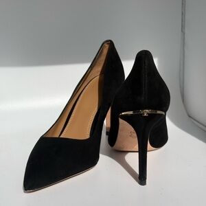 Tory Burch Black Suede Pointed-Toe Stiletto Pumps